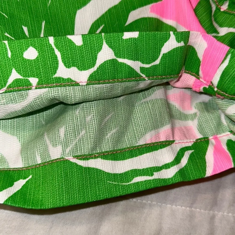 Lilly Pulitzer 00 5” The Callahan 💯 Cotton 4 Pocket White Green Pink Shorts
